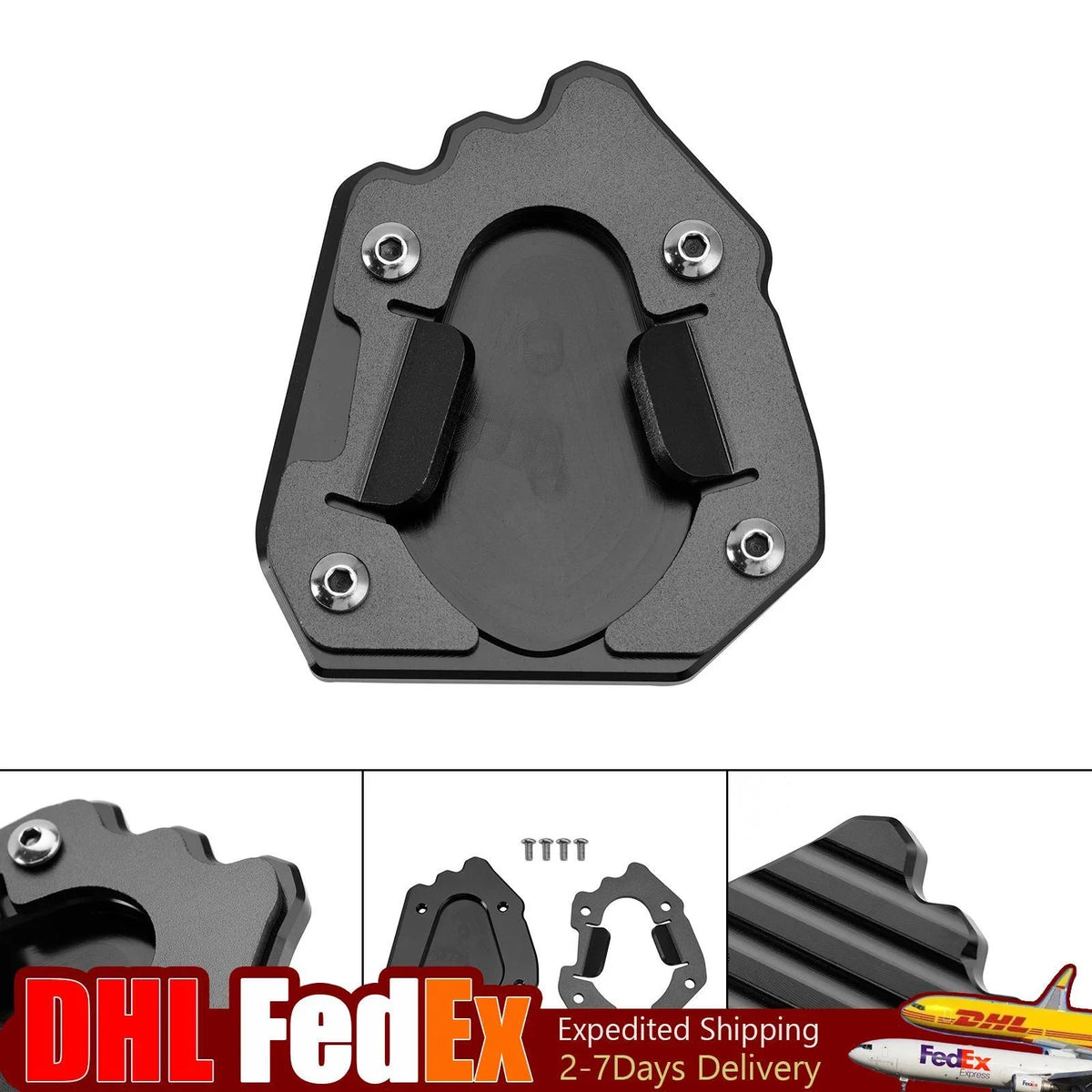 Kickstand Enlarger Plate Pad for Tiger 1200 (2022–2023) Black