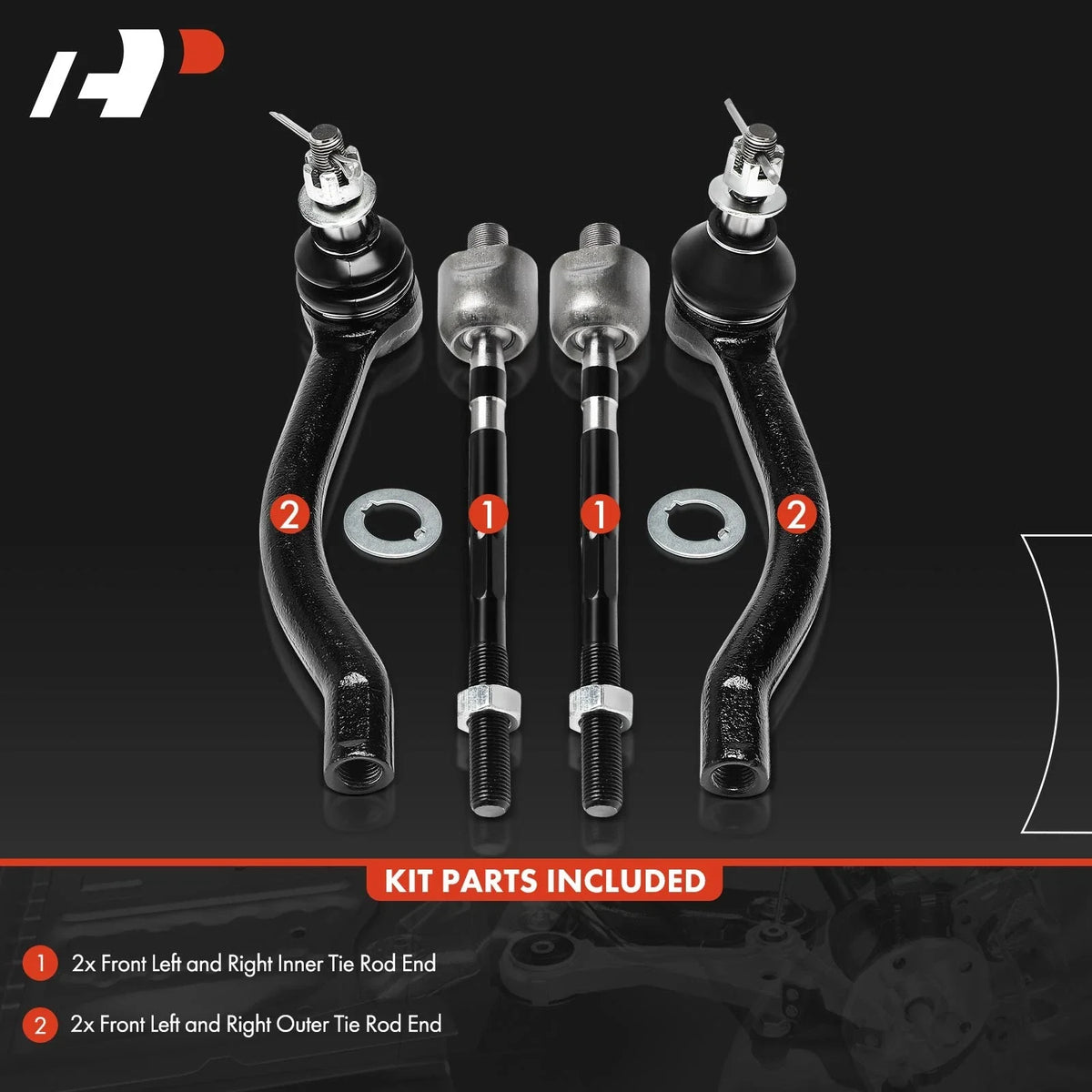 Front Tie Rod Ends Set of 4 for Maxima (2009-2014) Nissan