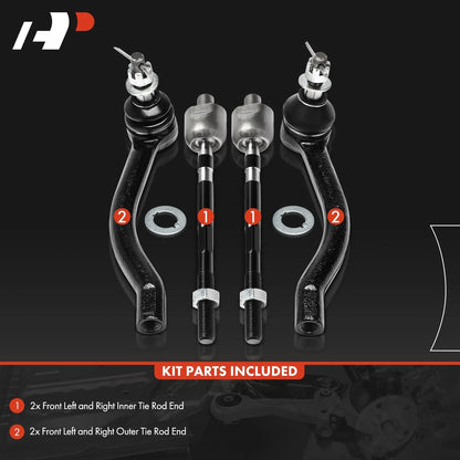 Front Tie Rod Ends Set of 4 for Maxima (2009-2014) Nissan