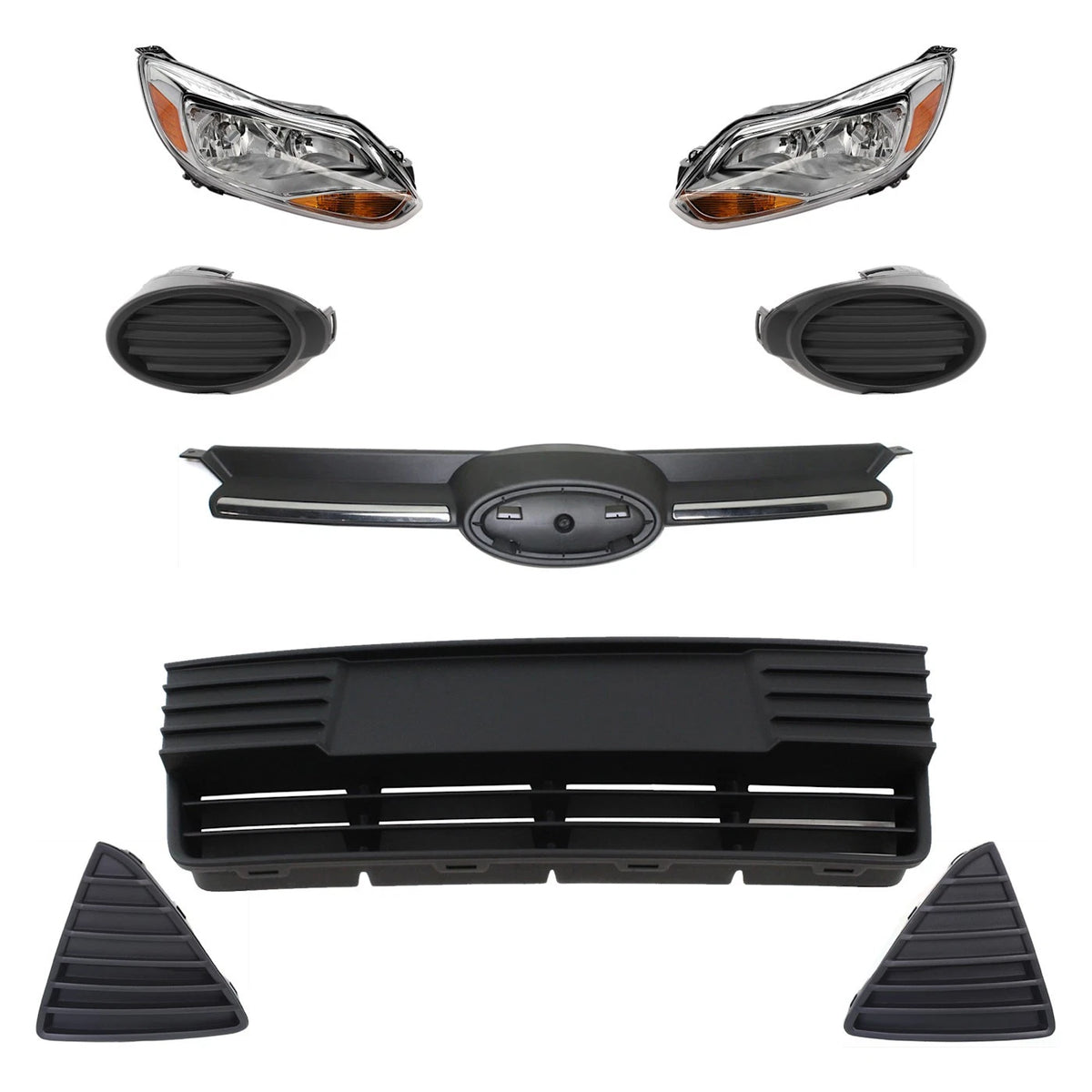 Headlight Set for Ford Focus (2012–2014) Driver & Passenger Side