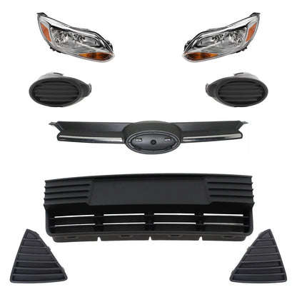 Headlight Set for Ford Focus (2012–2014) Driver & Passenger Side