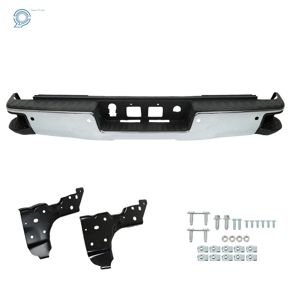 Chrome Rear Step Bumper for 2014-2018 GMC Sierra 1500