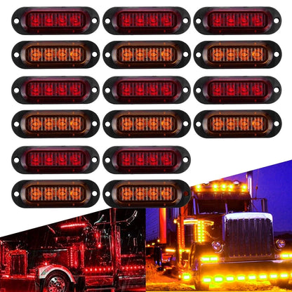 16PCS Side Marker LED Lights for Boat, Van, Truck, RV Trailer