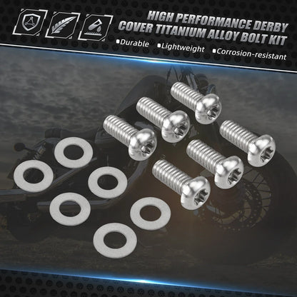Titanium Derby Cover Screw Kit for Harley Sportster 883 Super Low XL883L (2011–2019)