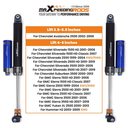Rear Shocks with Remote Reservoir (2X) for GMC Sierra/Silverado 2500HD 01-19
