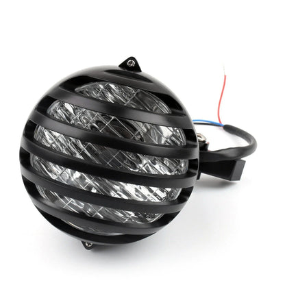 5.5" Bullet Headlight Lamp in Black for Bobber Chopper (Metric)