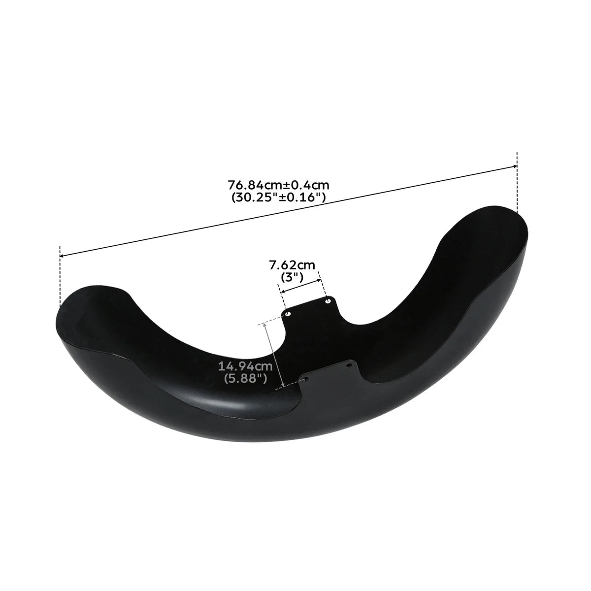 23" Black Wrap Front Fender for Harley Touring Models (2014–2023)