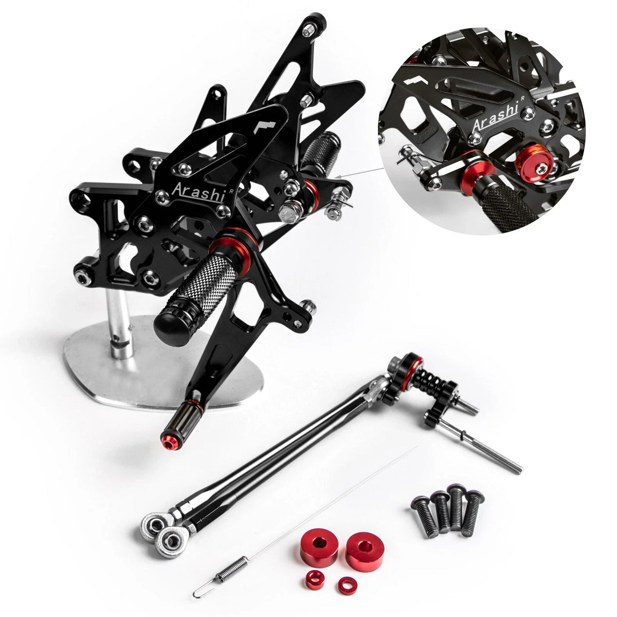 Adjustable CNC Black Rearsets for Honda CBR600RR/ABS (2009–2022)