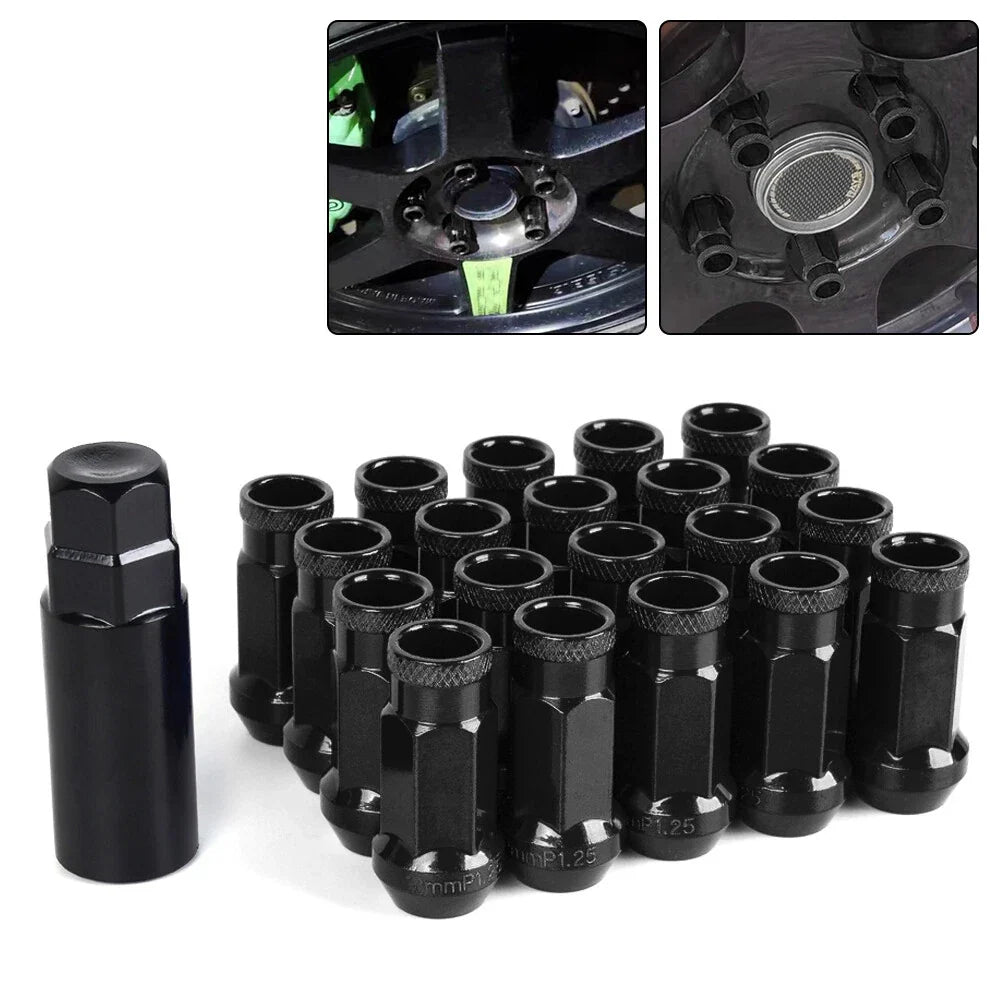 20PCS Forged Steel Lug Nuts M12 x 1.25 for Universal Fit (Open End Cone Seat)