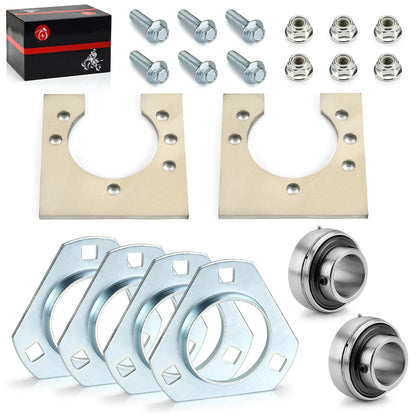 1" Axle Bearing Kit for Go-Karts & Mini Bike - 3-Hole Flangettes Included