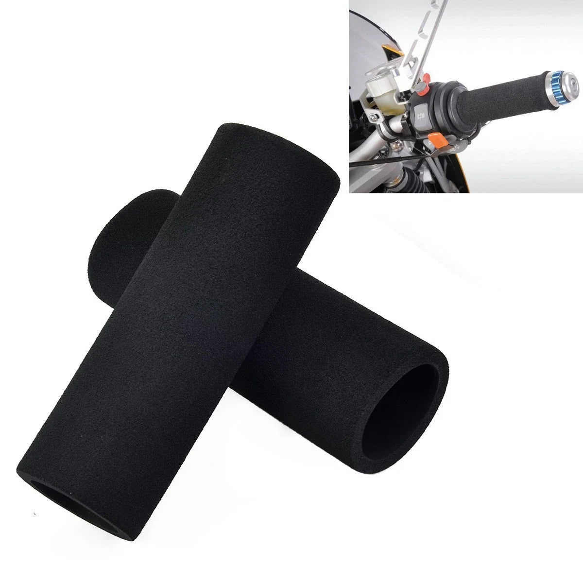 Anti Vibration Handle Bar Grips for Motorbike (Black)