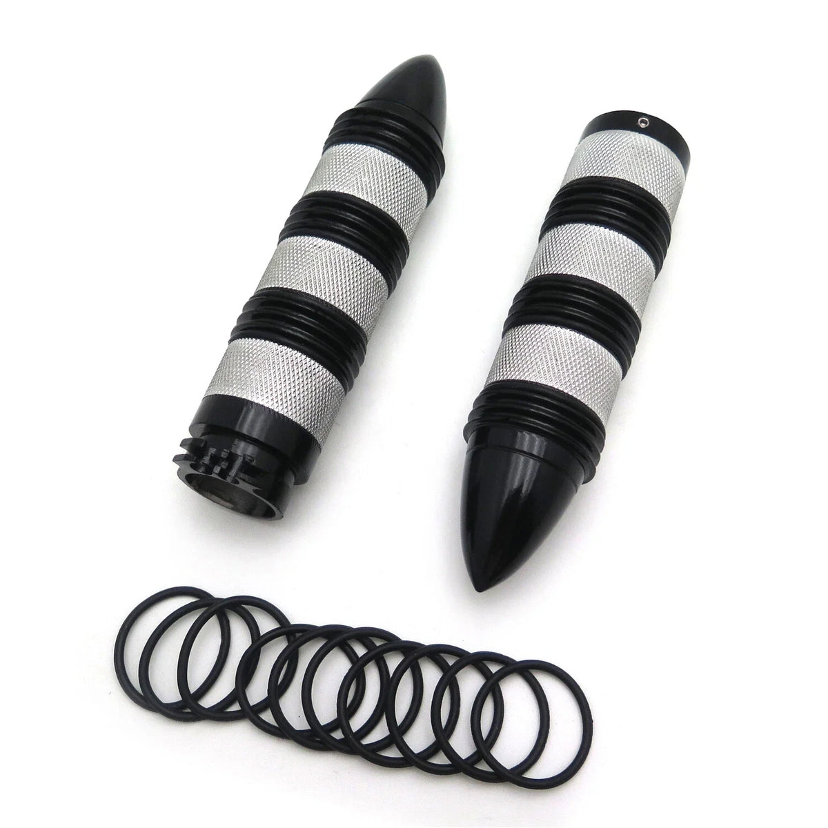 Chrome Bullet Style Hand Grips 25mm for FXDWG FXWG Harley Dyna 1991-2017