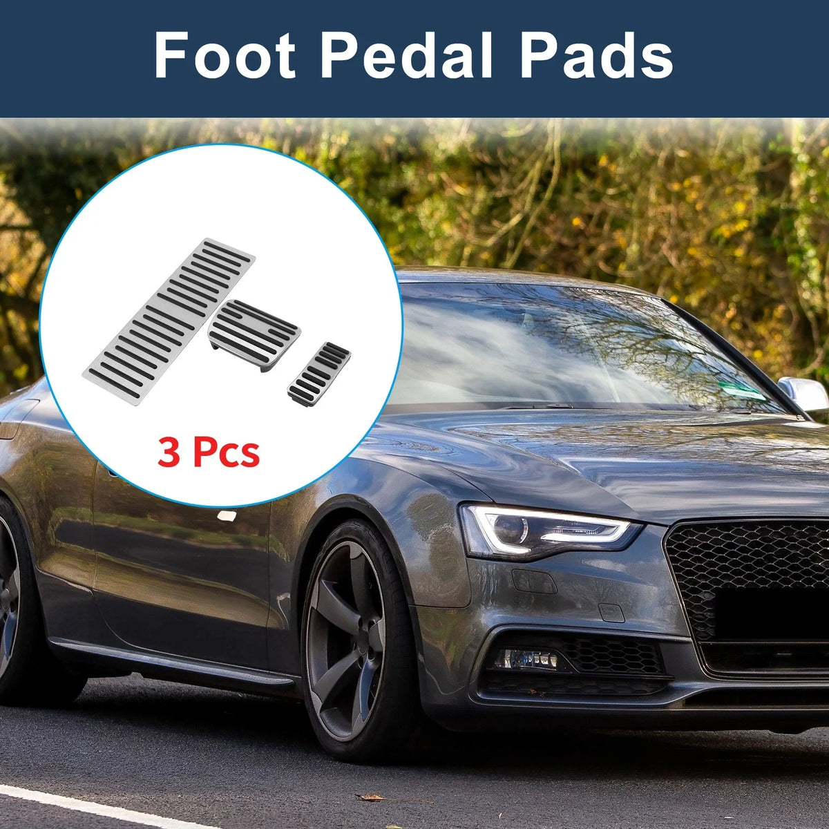 3X Automatic Foot Accelerator Pedal Covers for Audi A4 A5 A6 Q5 (2014–2020)