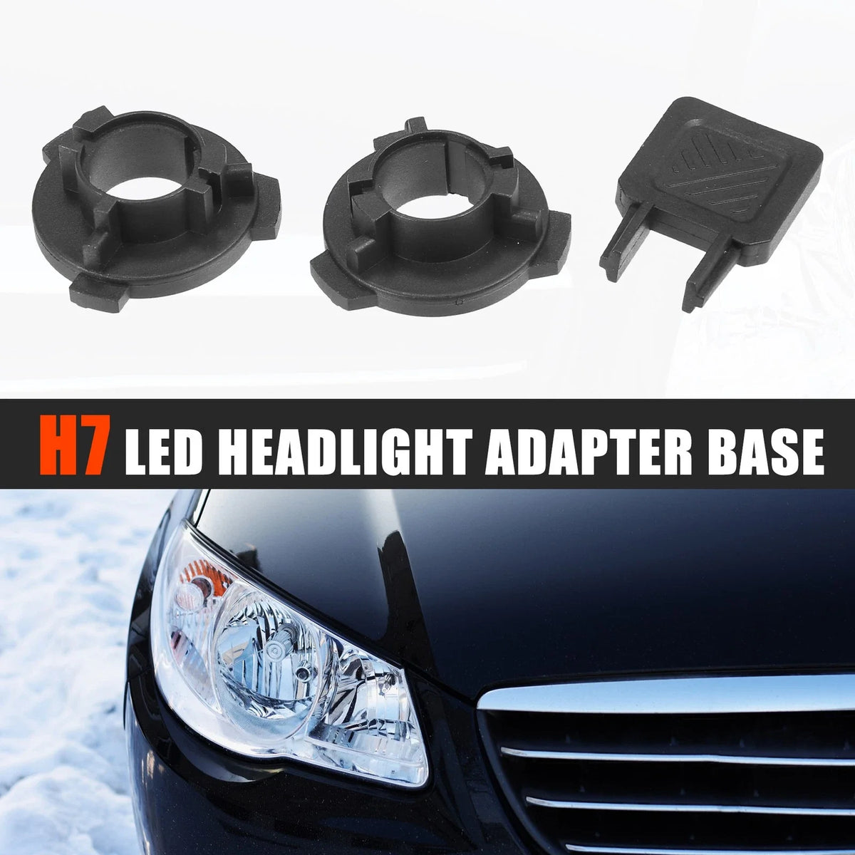 Set of 2 H7 LED Headlight Adapter Bases for Volkswagen Tiguan (2019)