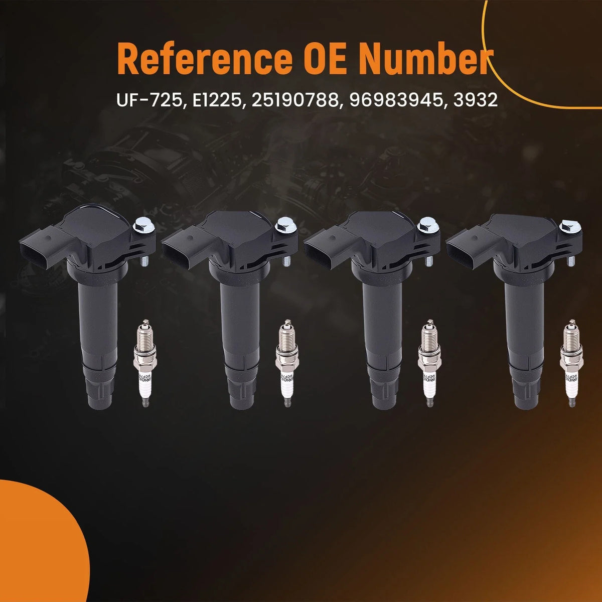 4X Ignition Coil Set & 4 Iridium Spark Plugs for Chevy Spark (2013–2022)