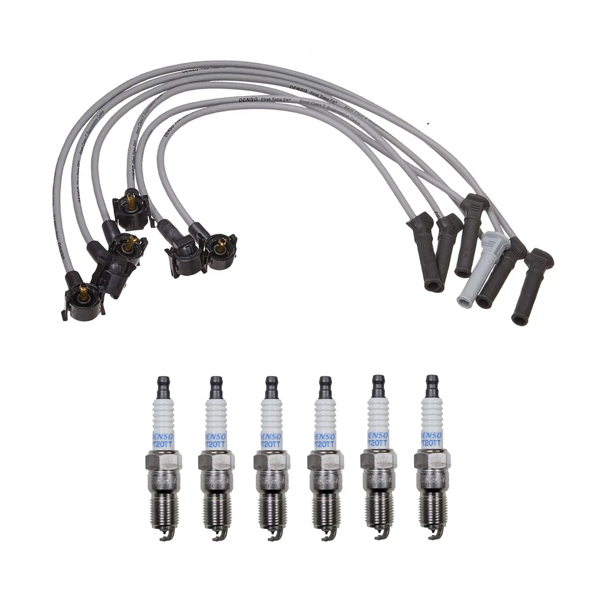 Denso Wire Set & 6 Platinum TT Spark Plugs for Ford Mustang 4.0L V6 (2005–2010)