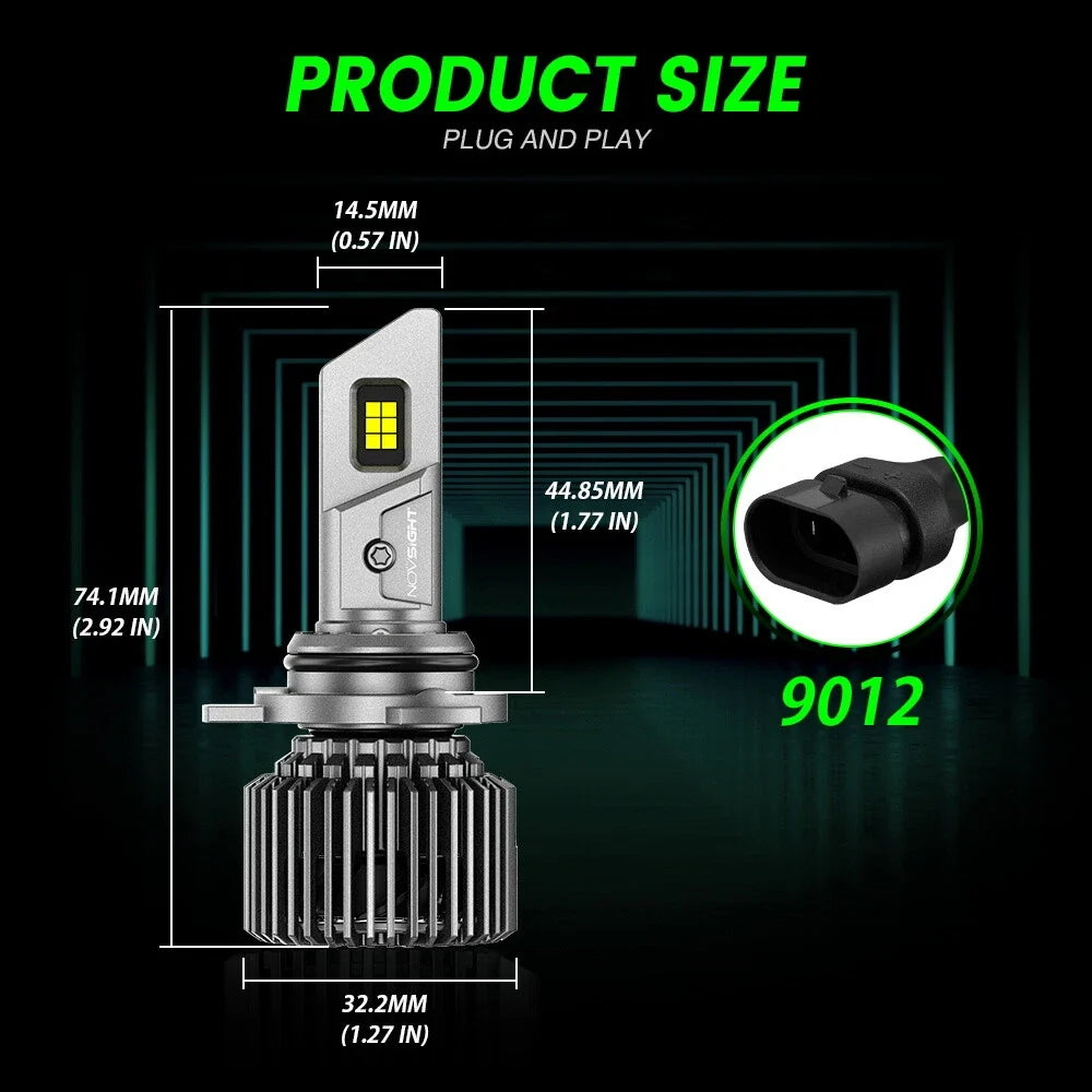 High Output 9012 HIR2 LED Headlight Bulbs 2X 100W 22000LM