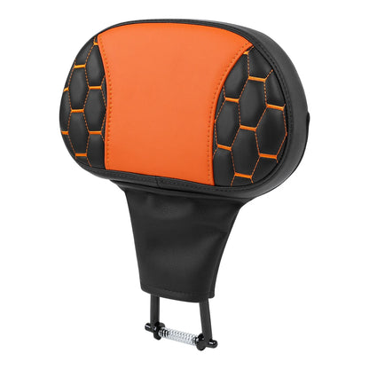 Backrest Pad - Black Orange for Touring Harley Electra Glide 2014-2023