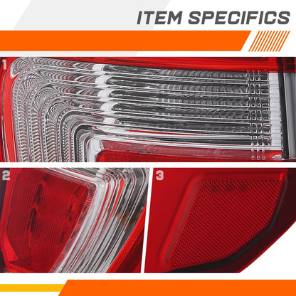 Chrome Rear Tail Lights for 2016-2019 Ford Explorer Police SUV