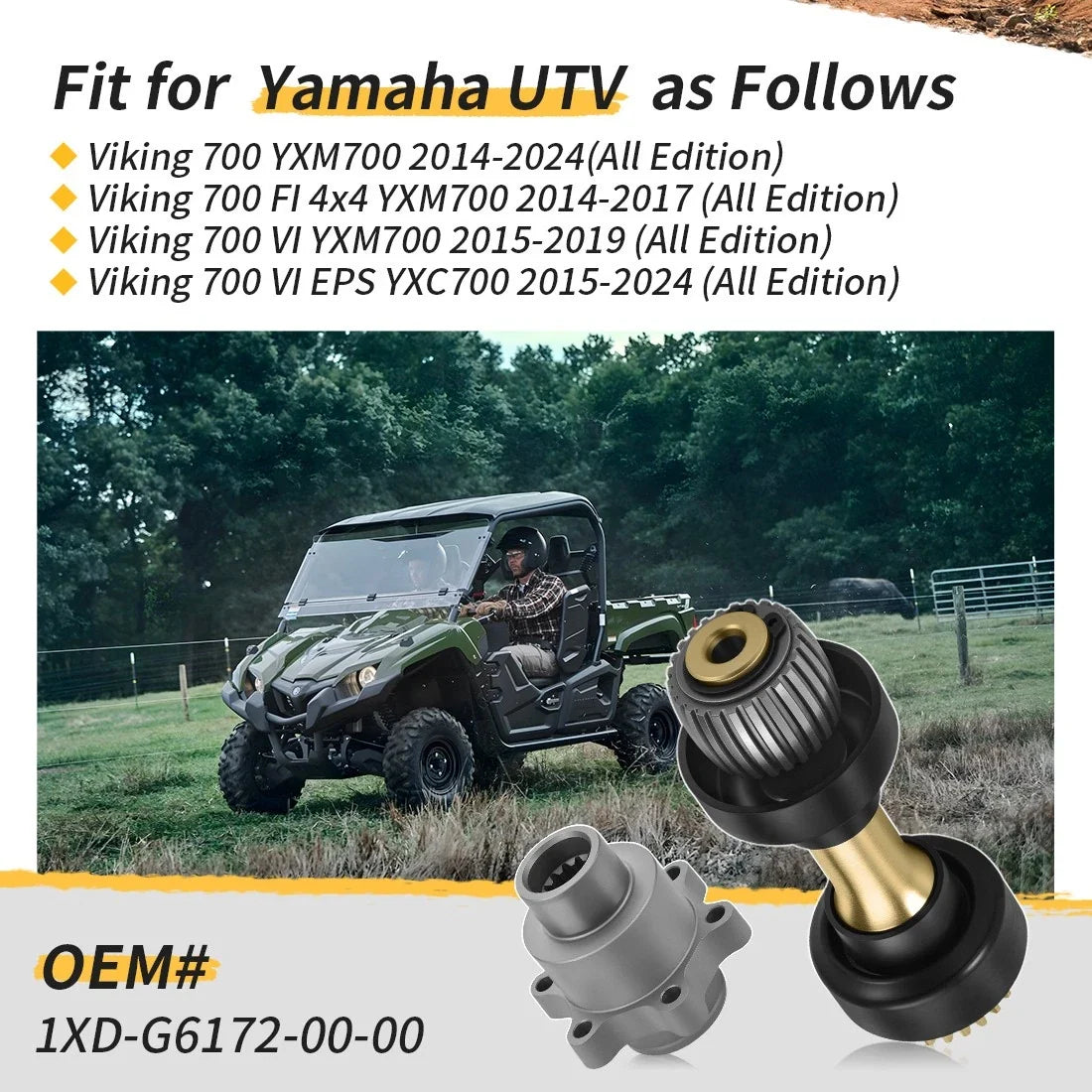 Shaft Drive & Differential Coupler for Yamaha Viking 700 YXM700 (2014–2024)