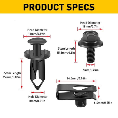 Engine Splash Shield Guard Hardware Kit for Hilux N70 2005-2015