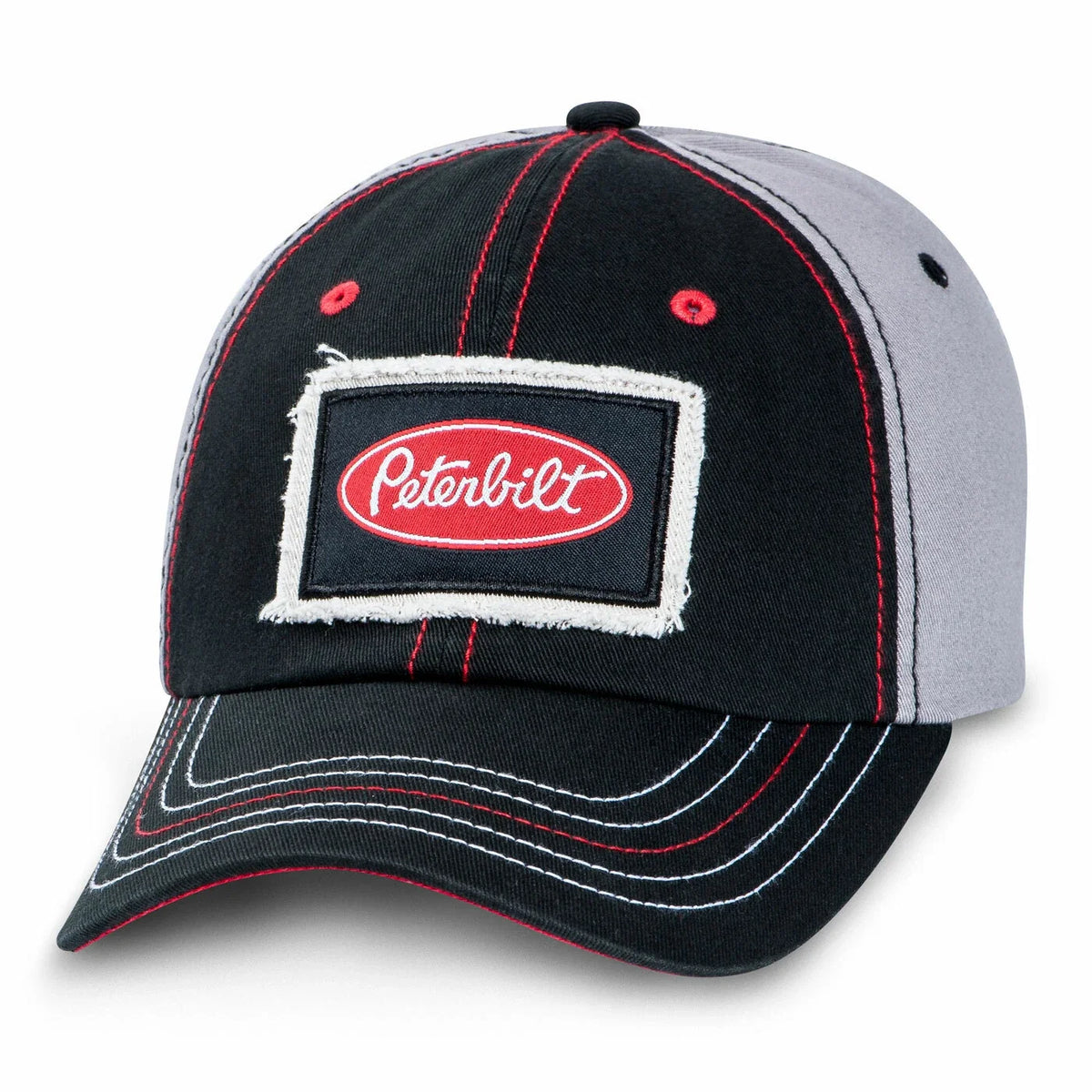 Trucker Fashion Patch Cap for Peterbilt (Black/Grey)