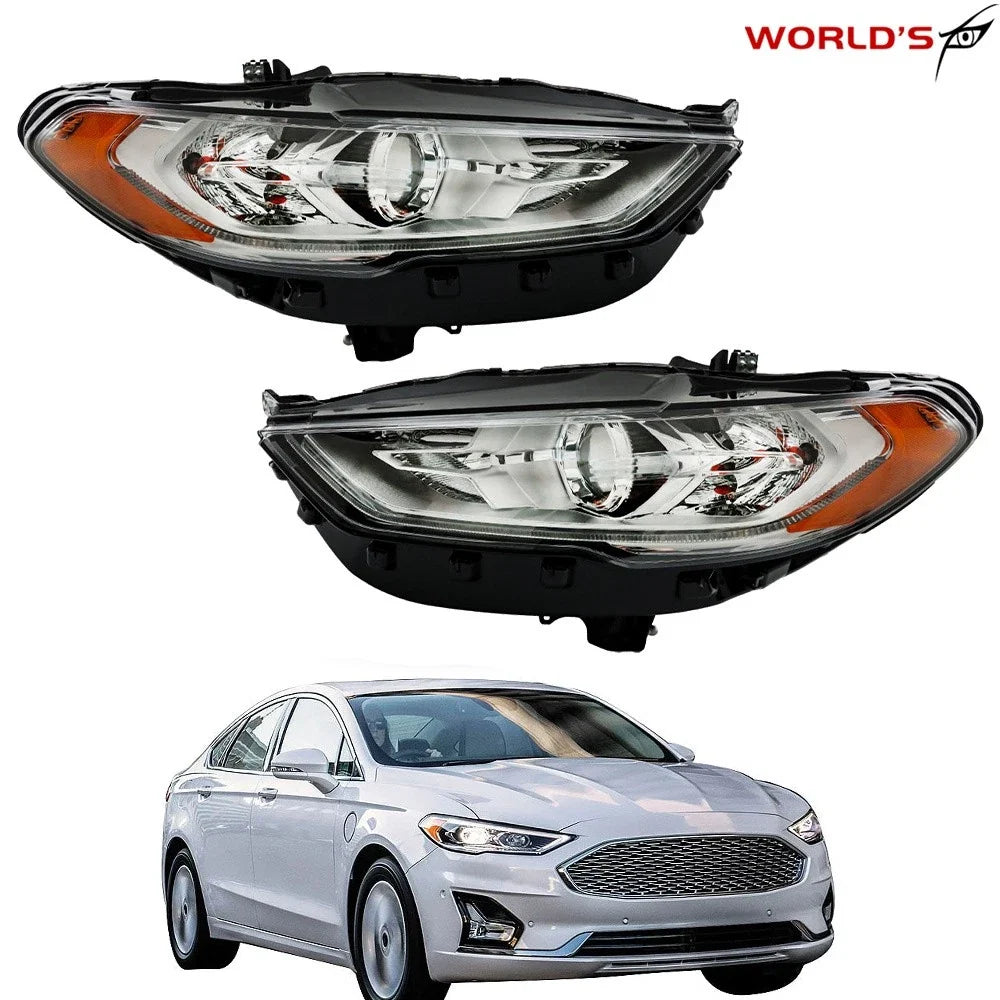 Set of 2 Halogen Headlights with LED DRL for Ford Fusion (2017–2019)