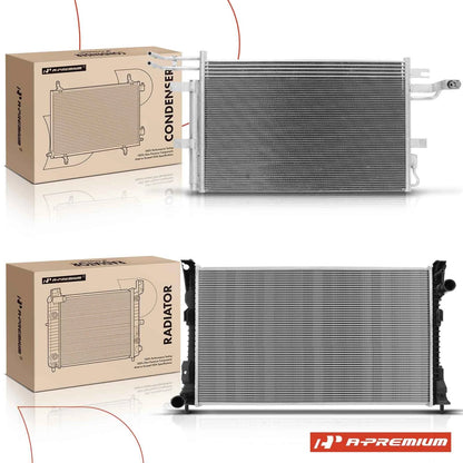 Radiator and A/C Condenser with Drier for Lincoln MKS (2013–2016)