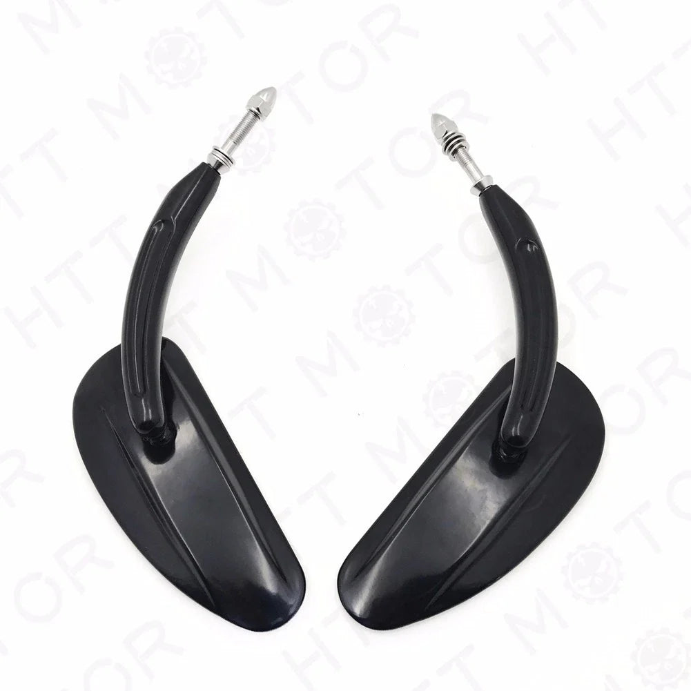 Teardrop Racing Mirrors Set in Black for Harley Street Bob Fat Bob 1982-2017