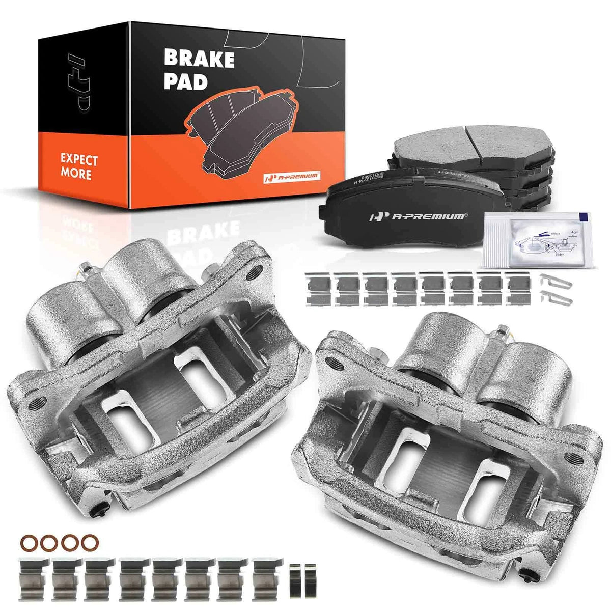 Pair Front Brake Calipers & Pads for Ford Edge Lincoln MKX (2007–2010)