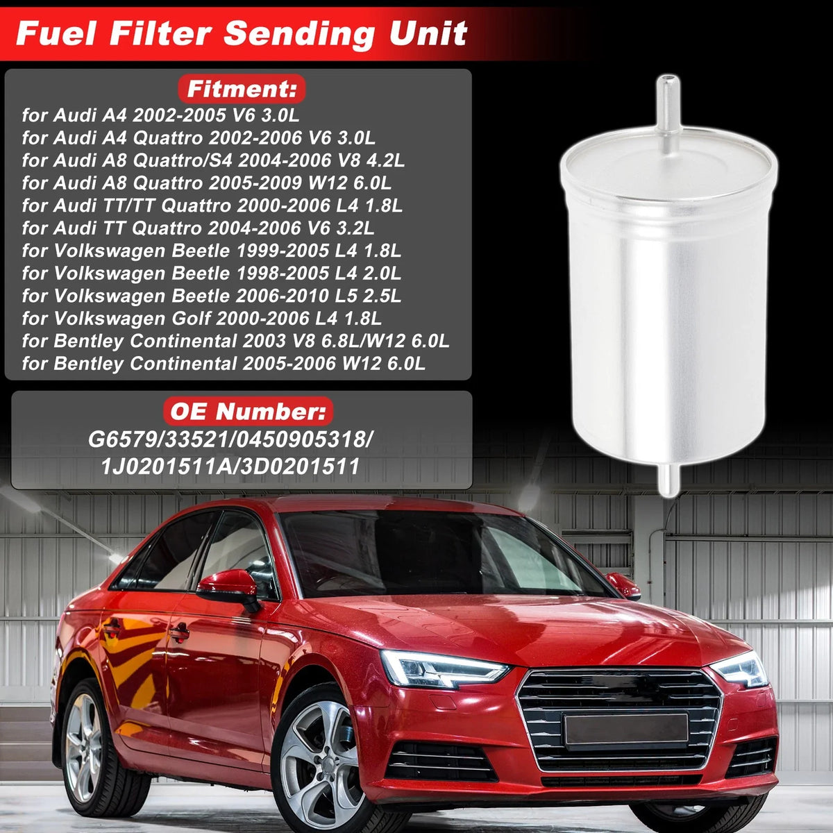 Fuel Filter Assembly for Audi A4 (2002–2005) V6 3.0L No.G6579/33521