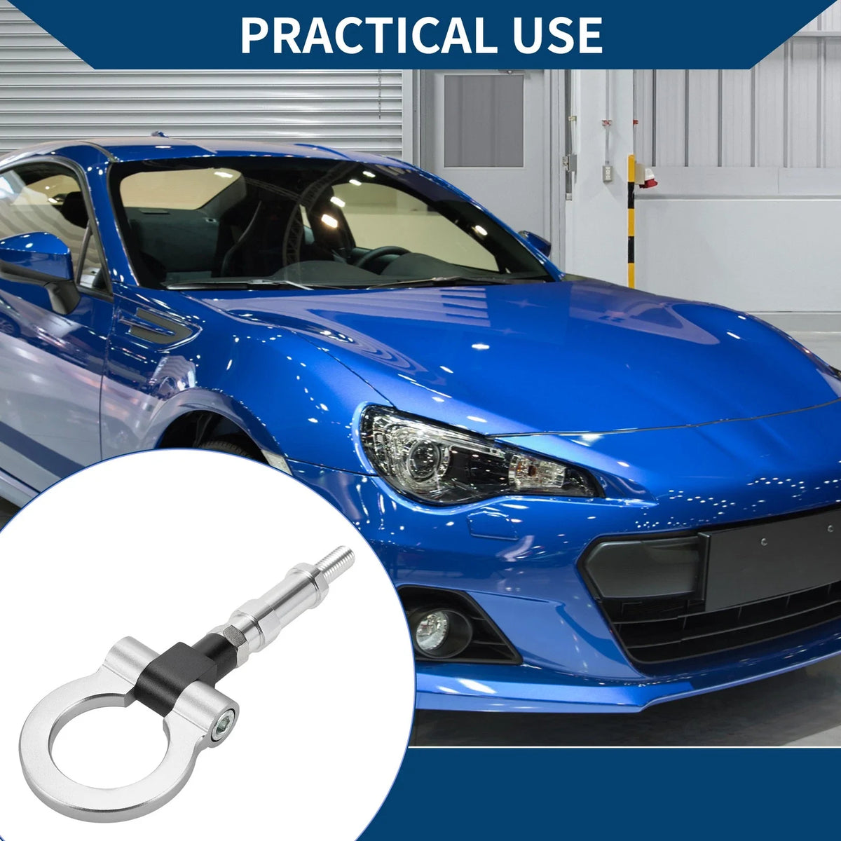 Tow Hook for Honda S2000 (2000–2009) - Metal Towing Ring, Silver
