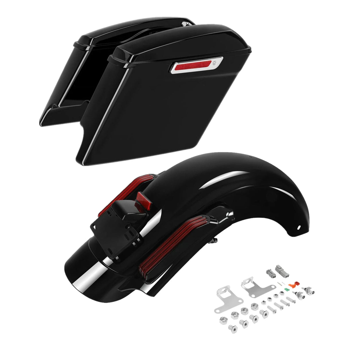 5" Stretched Saddlebags Hard for Harley Glide Touring 2014-2024