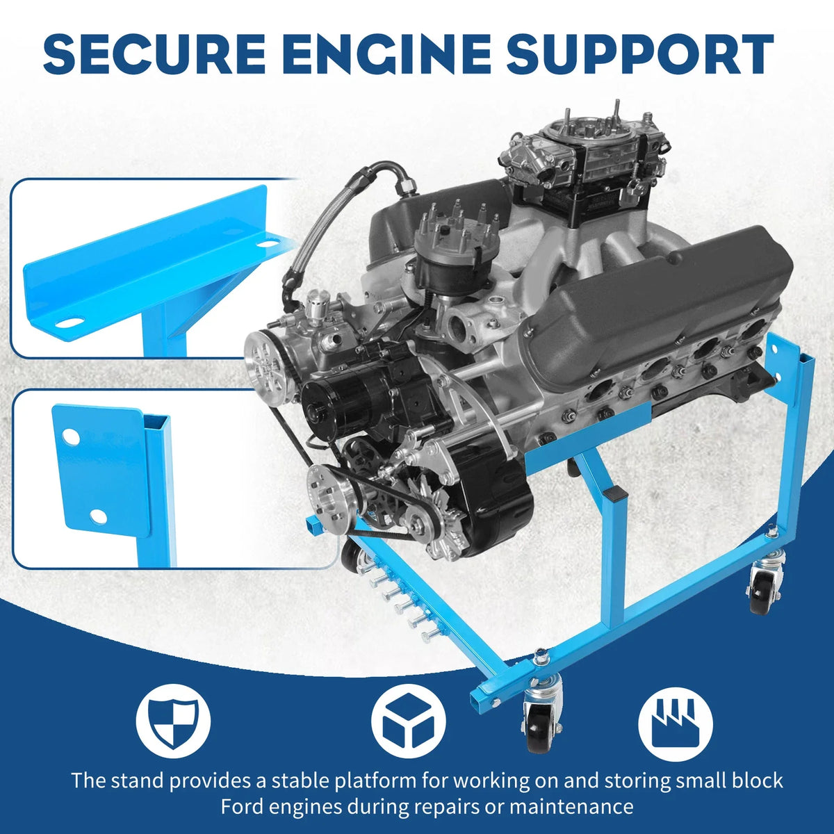 Wheeled Engine Cradle for Ford Small Block - 1000 lbs Support