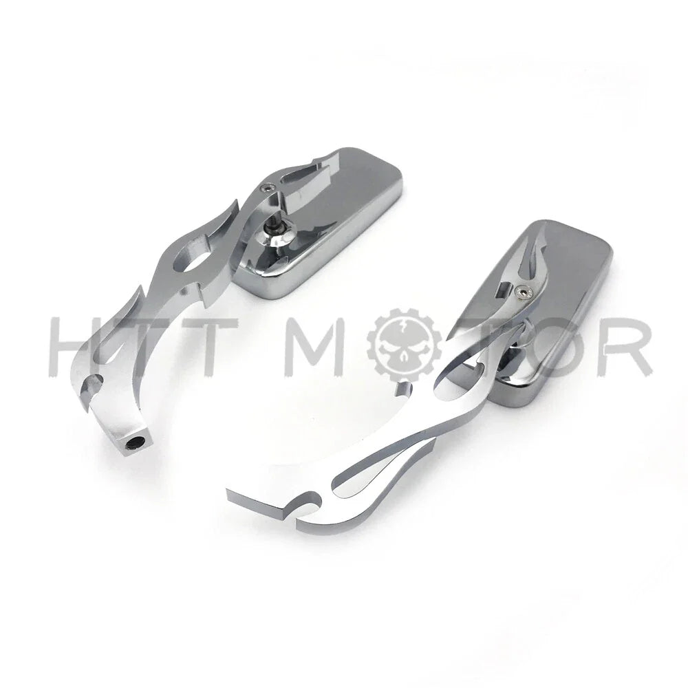 FlameStem Chrome Mirrors for Harley Iron Horse (Custom Application)