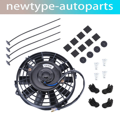 Electric Radiator Cooling Fan Kit - 7" Slim 12V Universal Fit