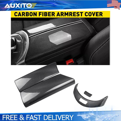 Console Armrest Switch Button Trim - 2X Carbon for Mercedes GLC X253 2015-2020
