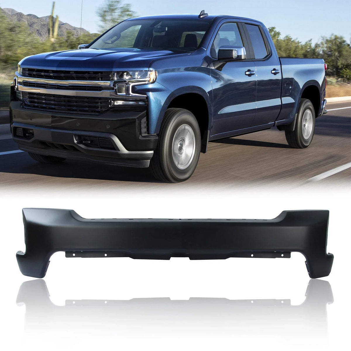 Black Steel Front Bumper for Chevy Silverado 1500 (2019–2022)