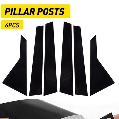 6-Piece Black Window Trim Cover Set for Genesis G80 (2015–2022)