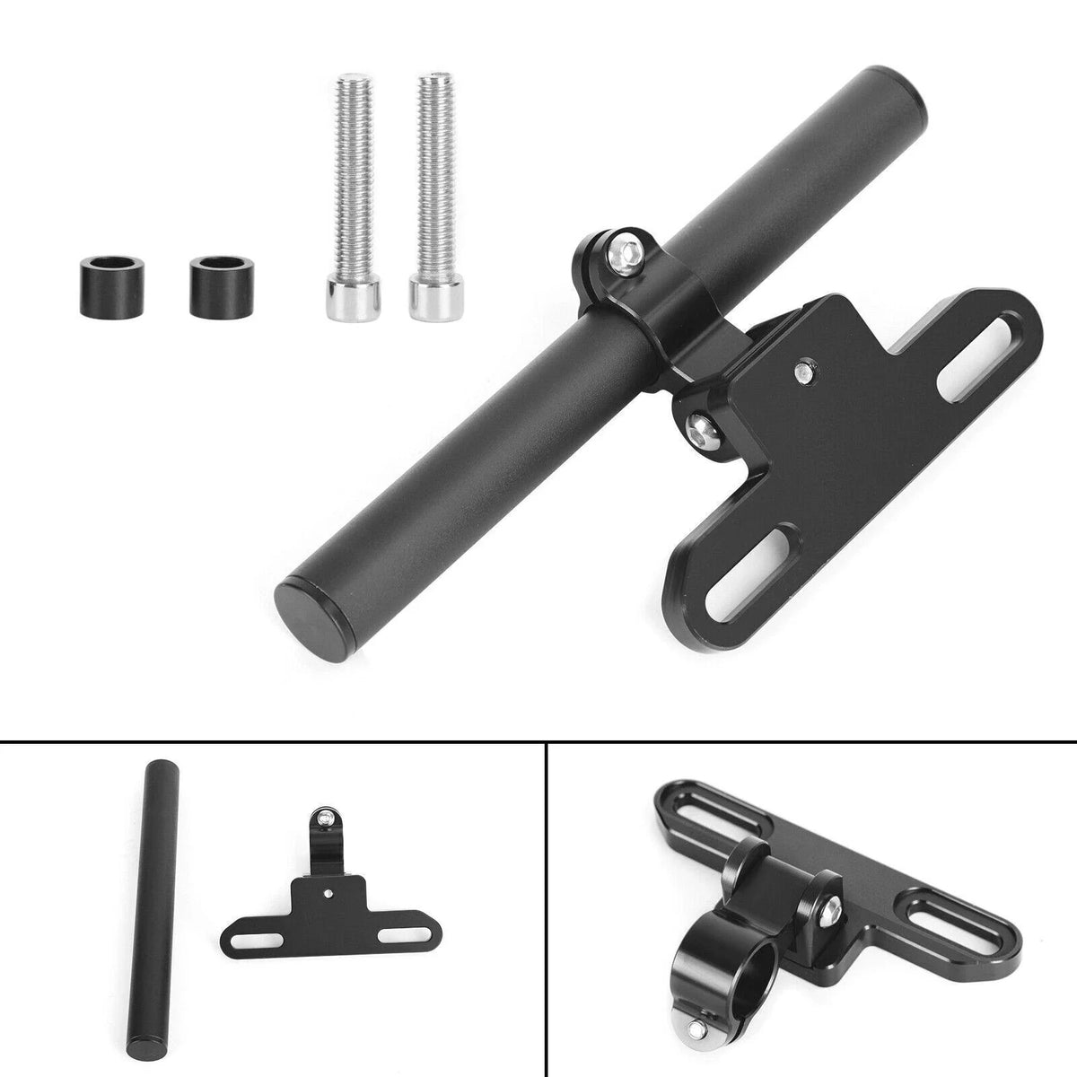 22mm Black Navigation Bracket for Motorcycle - Universal Fit