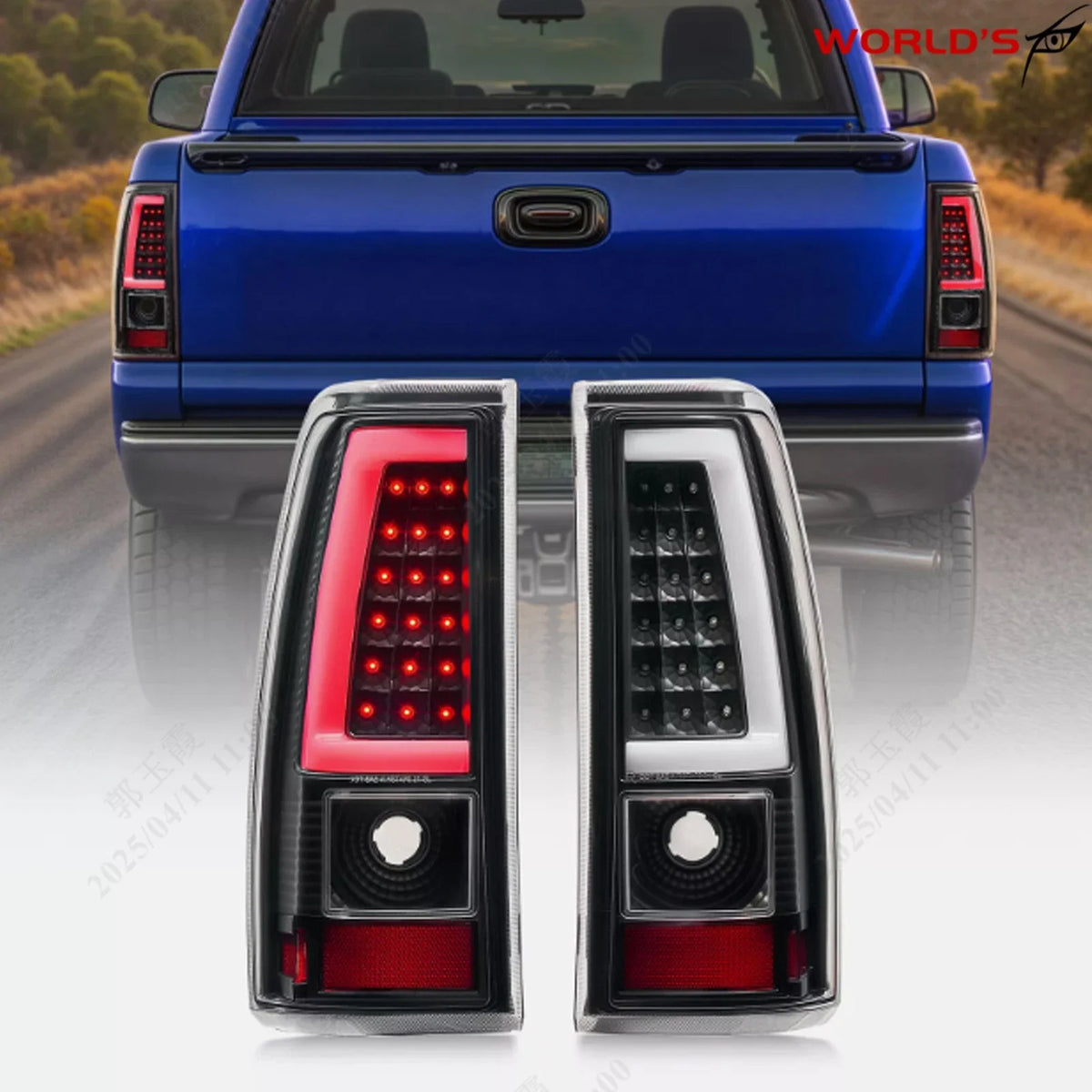 Black LED Tube Tail Lights for Chevy Silverado 1500 2500 3500 (2003–2006)