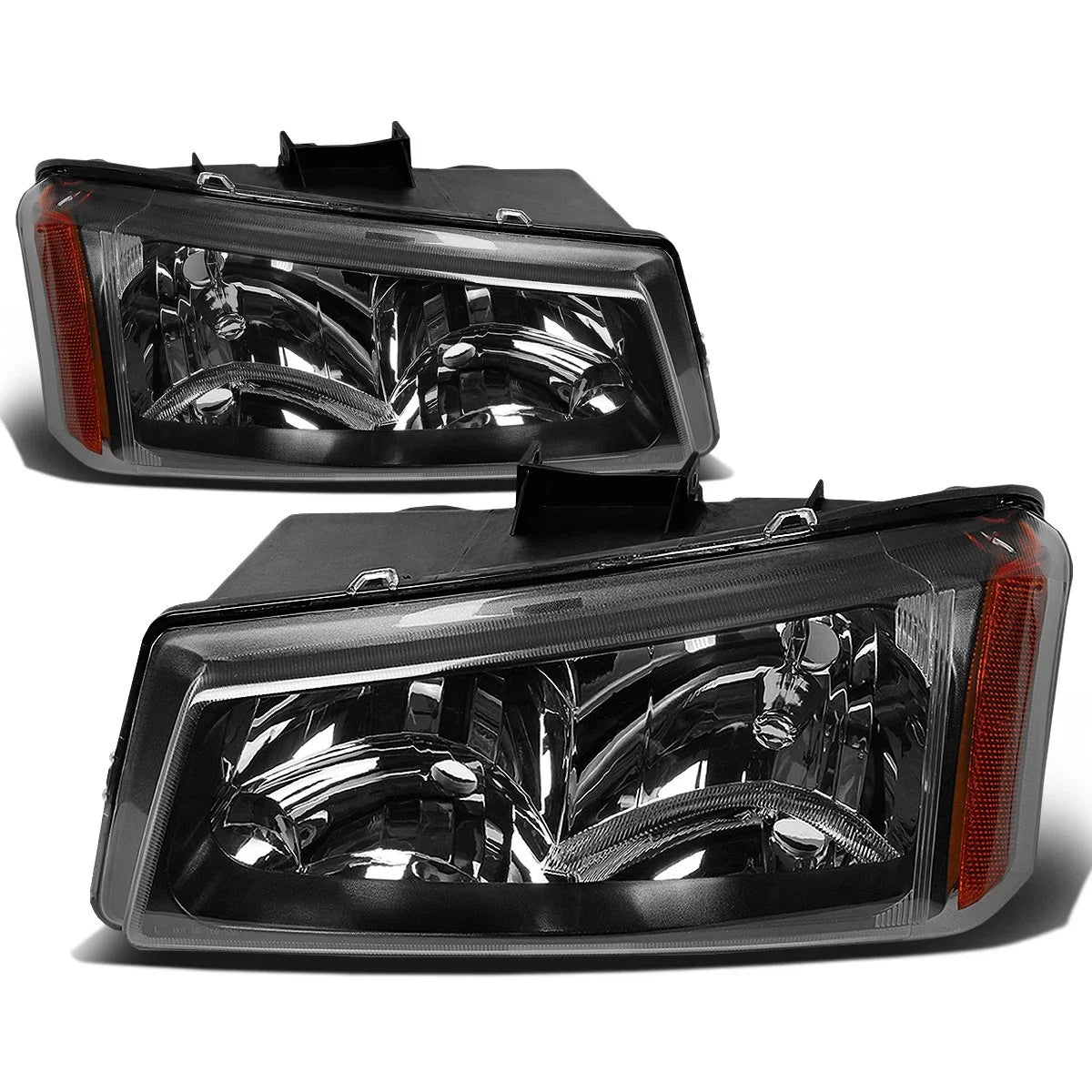 Black Crystal Headlight + Chrome Red 3D LED Tail Light for Silverado (2003–2007)
