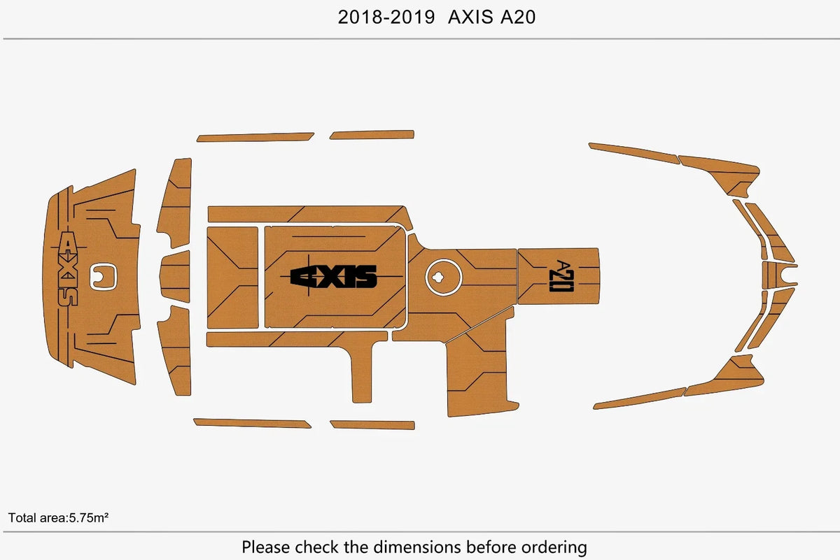 EVA Flooring Pads for AXIS A20 (2021) - Faux Teak Deck Mat