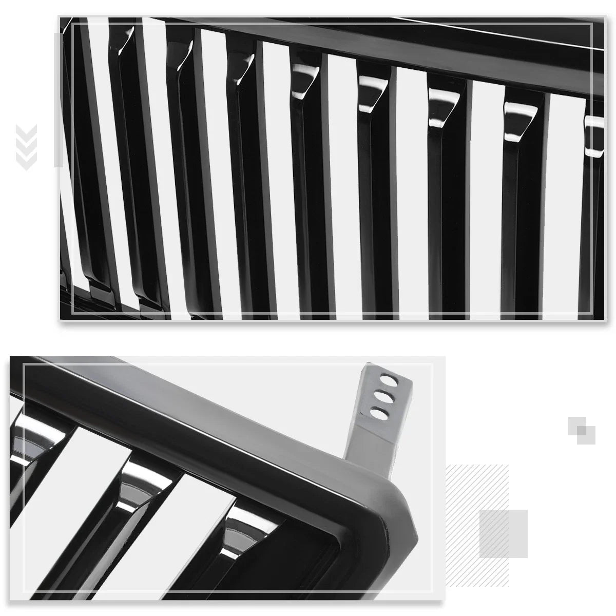 Front Grille Frame, Black ABS Plastic for Ford F150 2004-2008
