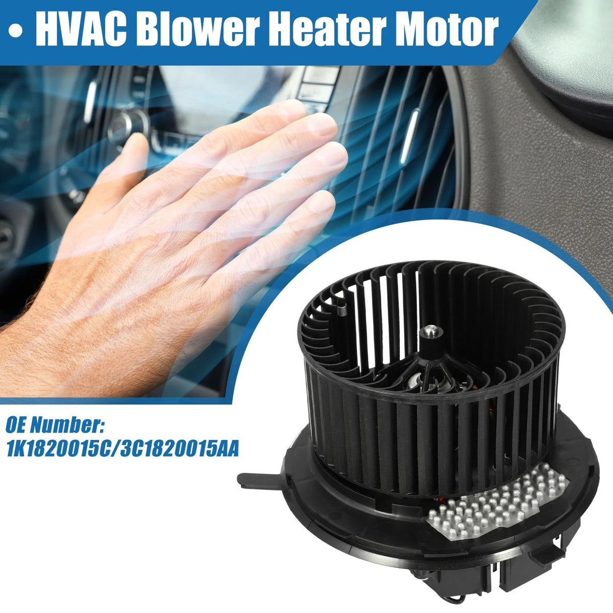 HVAC Heater Blower Motor Fan Assembly for Audi A3 (2006–2013) 1K1820015C