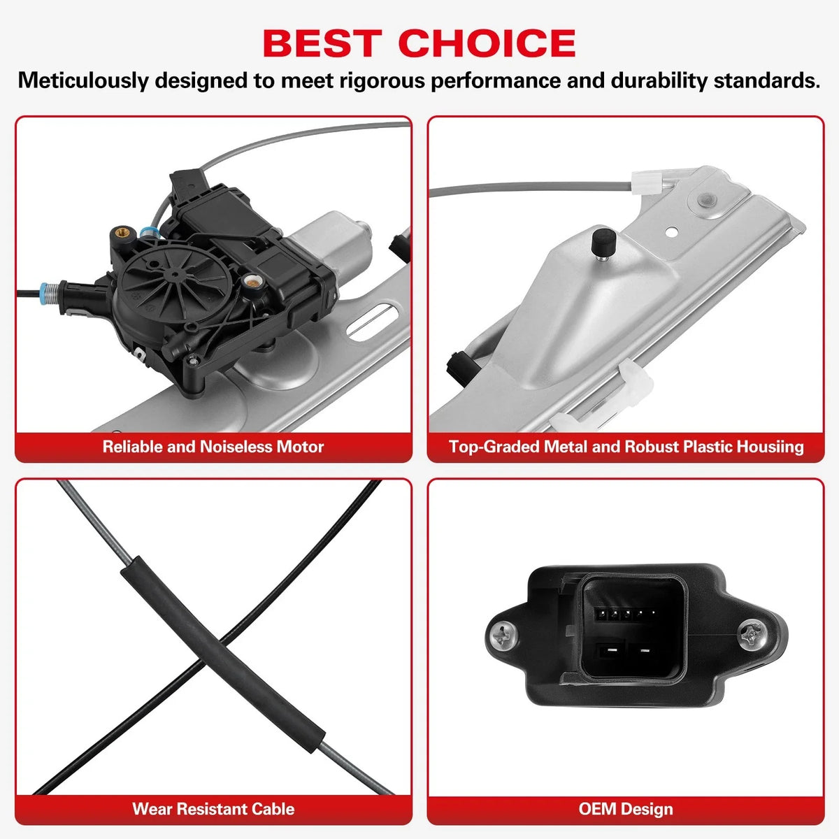 Power Window Regulator w/ Motor 7-Pin Right Side for Ford F-150 (2011–2014)