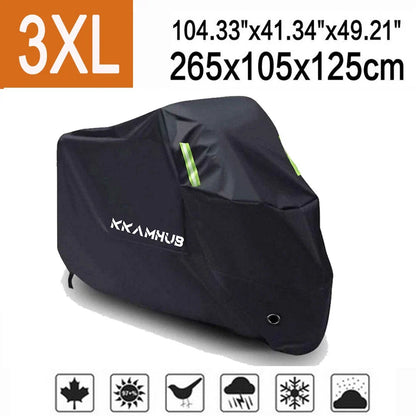 3XL Outdoor Waterproof Motorcycle Cover for Winter Use