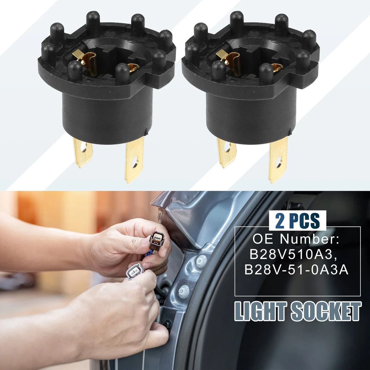 2X Headlight Low Beam Bulb Holder Socket B28V510A3 for Mazda 3 (2004–2009)