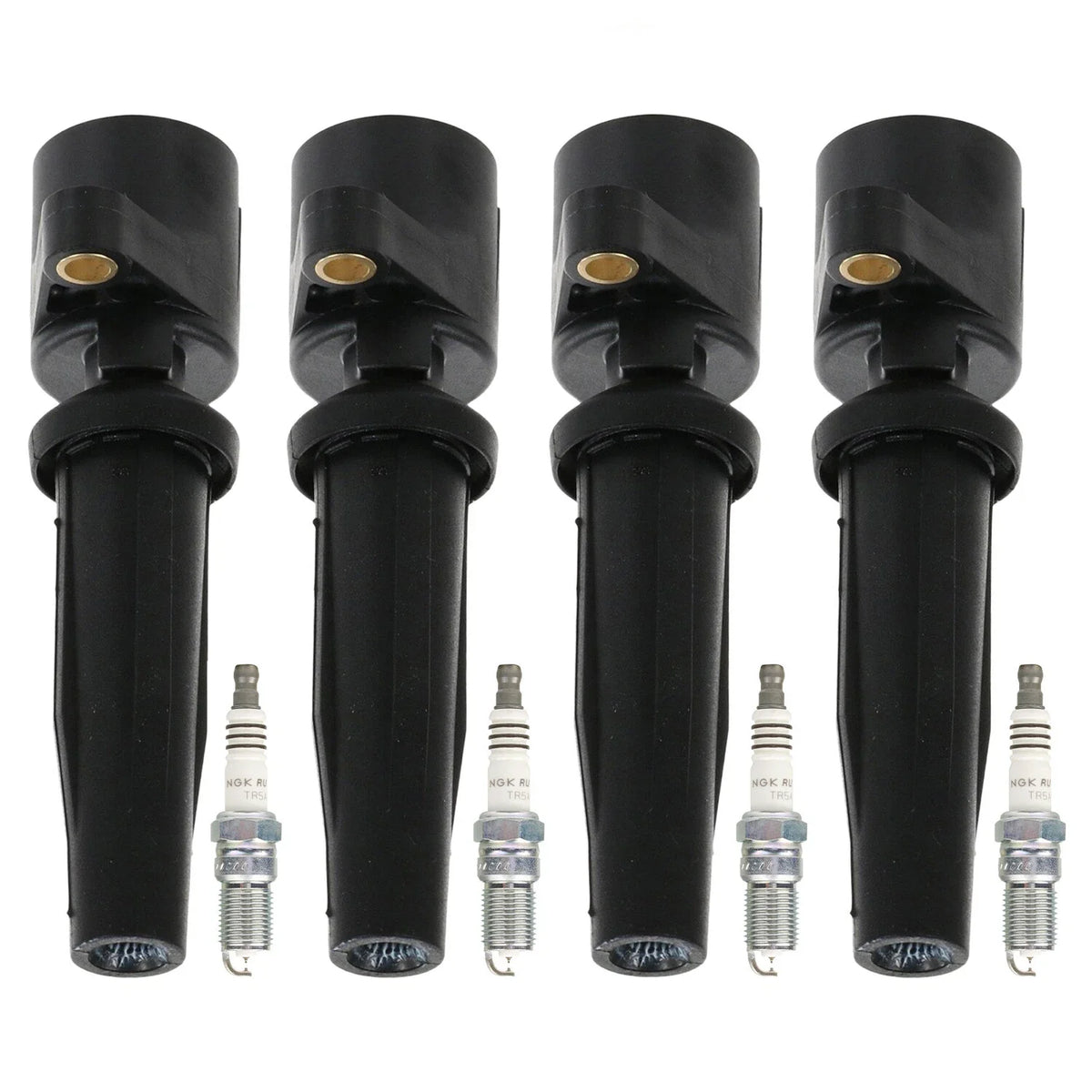 Set of 4 Ignition Coils & NGK Ruthenium HX Spark Plugs for Escape Tribute (2001–2012)