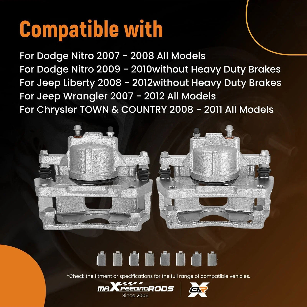 Brake Caliper Kit for Ram C/V 2012 - Front Left Right with Bracket